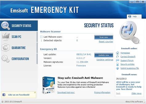 emsisoft emergency kit.exe